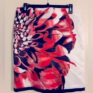 Worthington White Floral Skirt